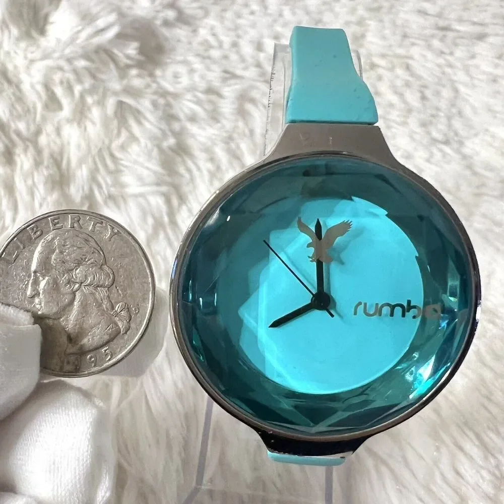 RUMBA TIME for American Eagle Outfitters Women's Watch Teal /Aqua Silicone Band
